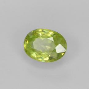 Esfena verde natural de 0,85 ct, corte óvalo, VS