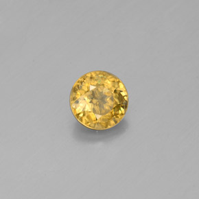 Esfena amarillo natural de 0,55 ct, corte redondo, SI