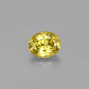 Esfena Amarillo verdoso natural de 0.61 ct, Corte Óvalo, VS