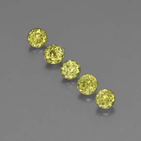 Gemas de esfena verde natural de  ct, corte redondo, VS-SI