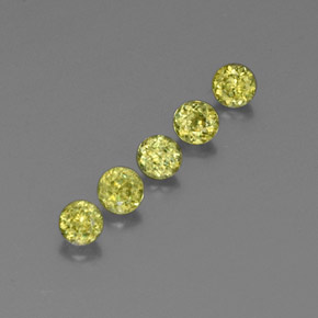Gemas de esfena verde natural de  ct, corte redondo, VS-SI