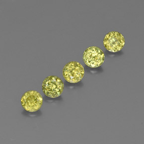 Gemas de esfena verde natural de 1,24 ct, corte redondo, VS-SI