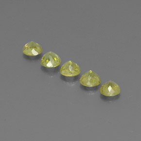 Gemas de esfena verde natural de 1,24 ct, corte redondo, VS-SI