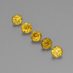 Gemas de esfena amarillo natural de 1,75 ct, corte redondo, VS-SI