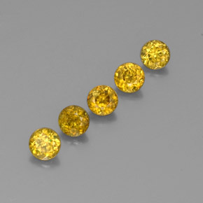 Gemas de esfena amarillo natural de 1,75 ct, corte redondo, VS-SI