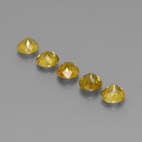 Gemas de esfena amarillo natural de 1,75 ct, corte redondo, VS-SI