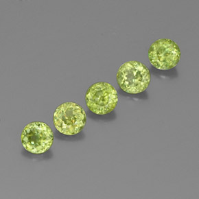Gemas de esfena verde natural de  ct, corte redondo, VS-SI