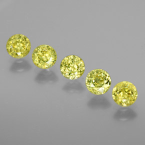 Gemas de esfena verde natural de  ct, corte redondo, VS-SI
