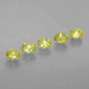 Gemas de esfena verde natural de  ct, corte redondo, VS-SI