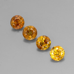 Gemas de esfena amarillo natural de  ct, corte redondo, VS-SI