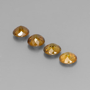 Gemas de esfena amarillo natural de  ct, corte redondo, VS-SI