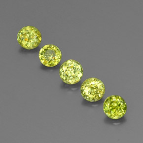 Gemas de esfena verde natural de  ct, corte redondo, VS-SI