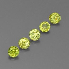 Gemas de esfena verde natural de  ct, corte redondo, VS-SI