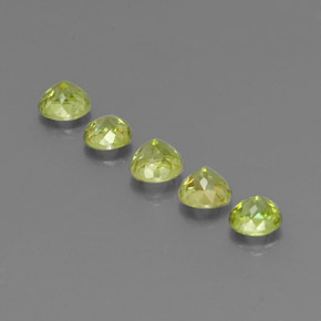Gemas de esfena verde natural de  ct, corte redondo, VS-SI