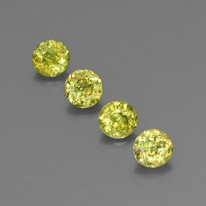 Gemas de esfena amarillo natural de  ct, corte redondo, VS-SI
