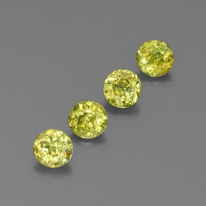 Gemas de esfena amarillo natural de  ct, corte redondo, VS-SI