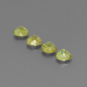Gemas de esfena amarillo natural de  ct, corte redondo, VS-SI