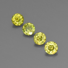 Gemas de esfena verde natural de  ct, corte redondo, VS-SI
