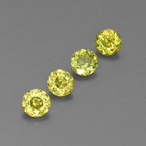 Gemas de esfena verde natural de  ct, corte redondo, VS-SI