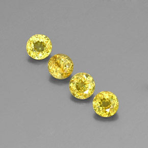 Gemas de esfena verde natural de  ct, corte redondo, VS