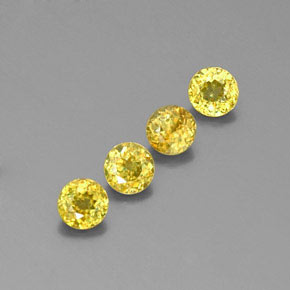 Gemas de esfena verde natural de  ct, corte redondo, VS