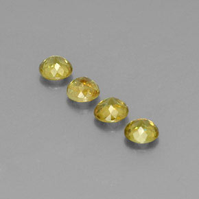 Gemas de esfena verde natural de  ct, corte redondo, VS