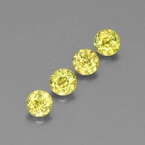 Gemas de esfena verde natural de  ct, corte redondo, VS-SI