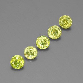 Gemas de esfena verde natural de  ct, corte redondo, VS-SI