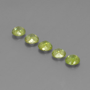 Gemas de esfena verde natural de  ct, corte redondo, VS-SI