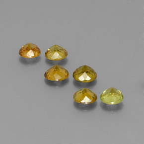 Gemas de esfena verde natural de  ct, corte redondo, VS