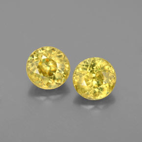 Gemas de esfena verde natural de  ct, corte redondo, VS-SI