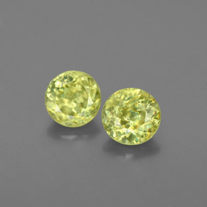 Gemas de esfena verde natural de  ct, corte redondo, VS-SI