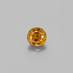 Esfena amarillo natural de 0,77 ct, corte redondo, VS