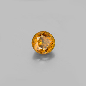 Esfena amarillo natural de 0,77 ct, corte redondo, VS