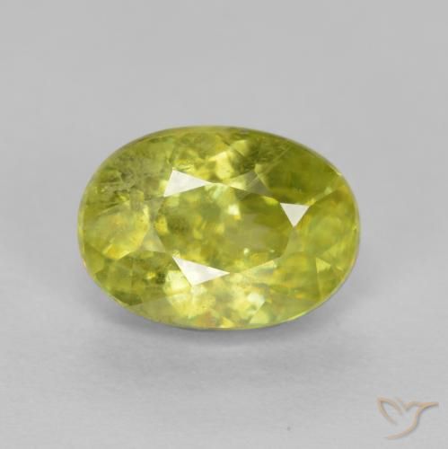 1.22ct Natural Amarillo medio esfena, Ovalada, VS-SI