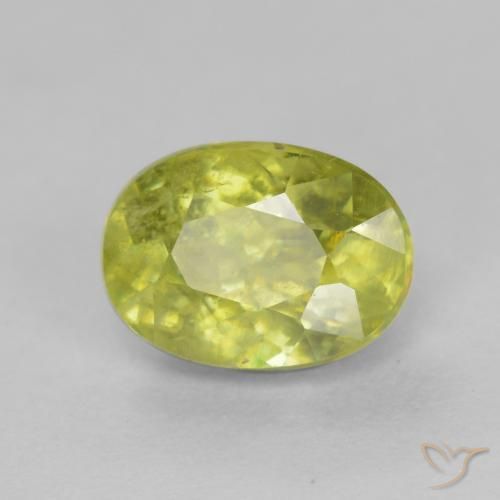 esfena Amarillo medio natural de 1.22 ct, Ovalada, VS-SI