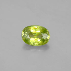 Esfena verde natural de 1,10 ct, corte óvalo, VS-SI