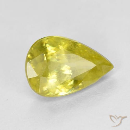 esfena Amarillo cyber natural de 1.11 ct, En forma de pera, VS-SI