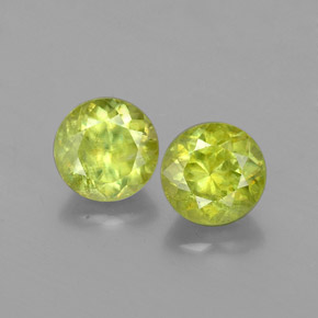Gemas de esfena verde natural de  ct, corte redondo, VS-SI