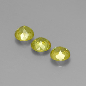 Gemas de Esfena Verde dorado natural de  ct, Corte Redondo, VS-SI