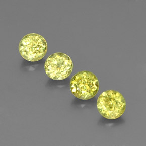 Gemas de esfena verde natural de  ct, corte redondo, VS-SI