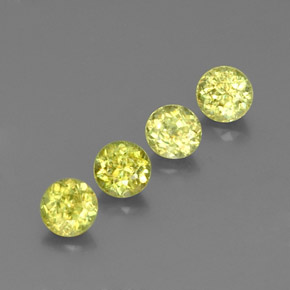 Gemas de esfena verde natural de  ct, corte redondo, VS-SI