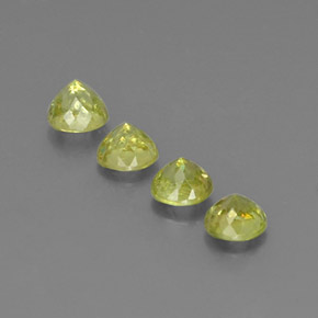 Gemas de esfena verde natural de  ct, corte redondo, VS-SI