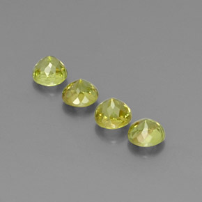 Gemas de esfena verde natural de  ct, corte redondo, VS-SI