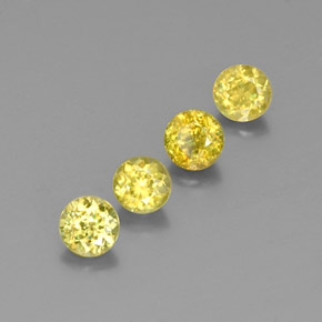 Gemas de esfena oro natural de  ct, corte redondo, VS-SI