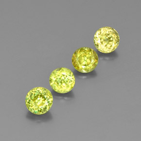 Gemas de esfena verde natural de  ct, corte redondo, VS-SI