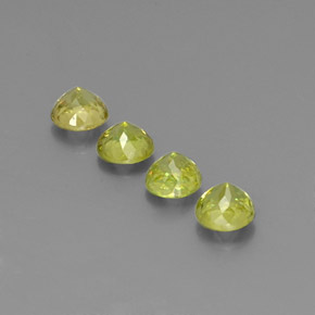 Gemas de esfena verde natural de  ct, corte redondo, VS-SI