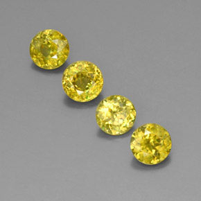 Gemas de esfena verde natural de  ct, corte redondo, VVS-VS