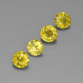 Gemas de esfena verde natural de  ct, corte redondo, VVS-VS