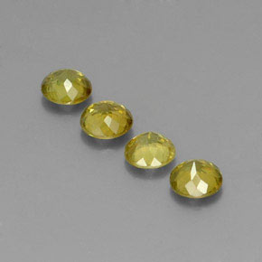 Gemas de esfena verde natural de  ct, corte redondo, VVS-VS